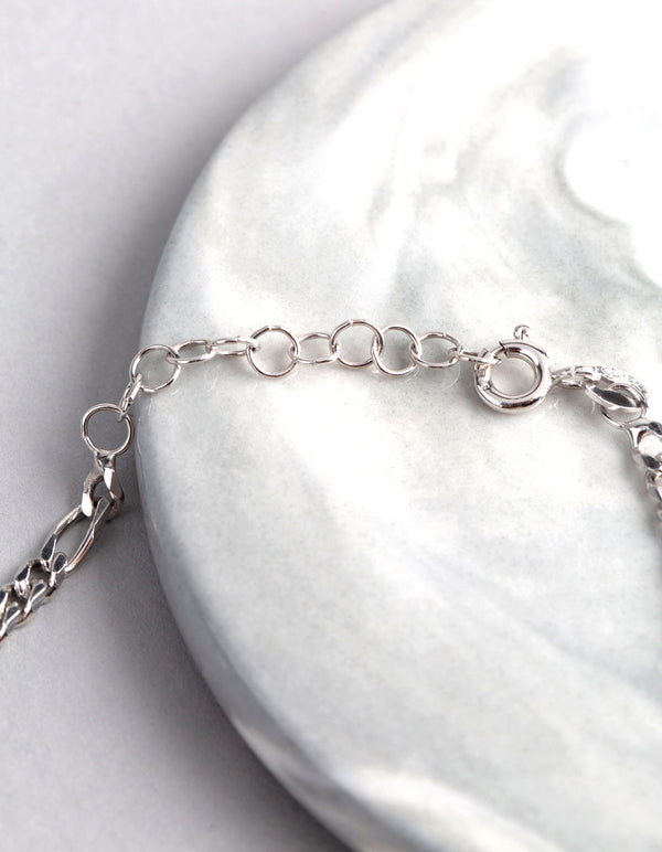 Sterling Silver Figaro Chain Bracelet