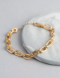 Gold Plated Sterling Silver Long & Short Chain Bracelet - link has visual effect only