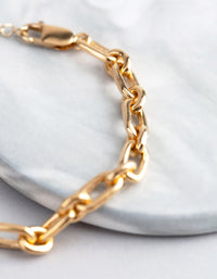 Gold Plated Sterling Silver Long & Short Chain Bracelet - link has visual effect only