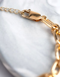 Gold Plated Sterling Silver Long & Short Chain Bracelet - link has visual effect only