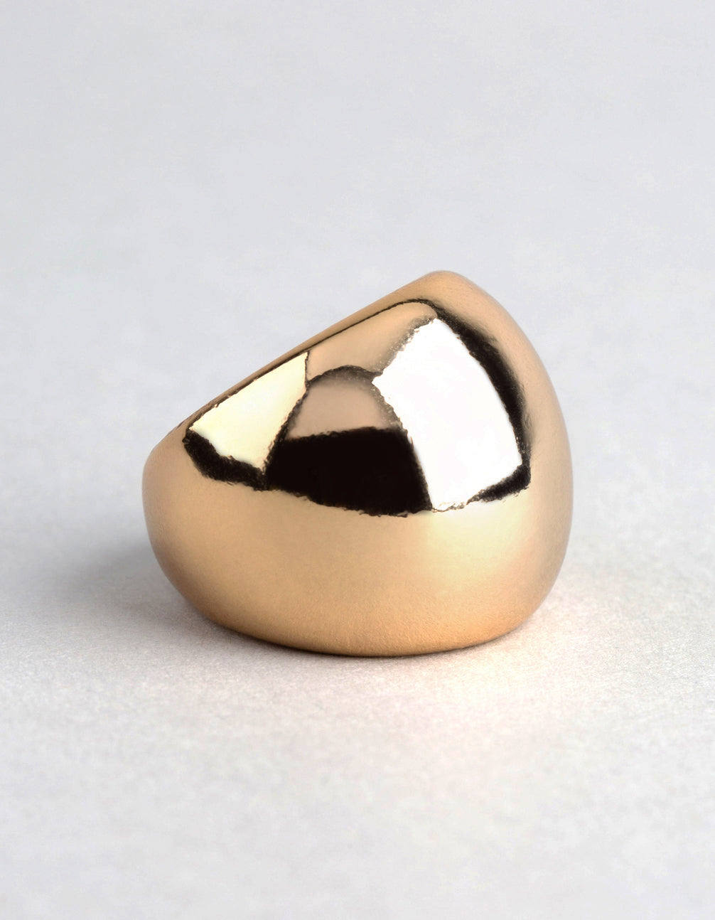 18ct Gold Plated Brass Statement Round Ring