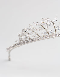Silver Cubic Zirconia Navette Stone Tiara - link has visual effect only