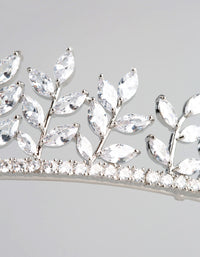 Silver Cubic Zirconia Navette Stone Tiara - link has visual effect only