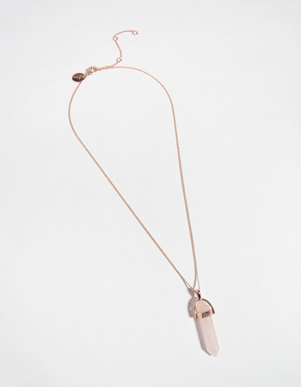 Rose Gold Quartz Shard Necklace