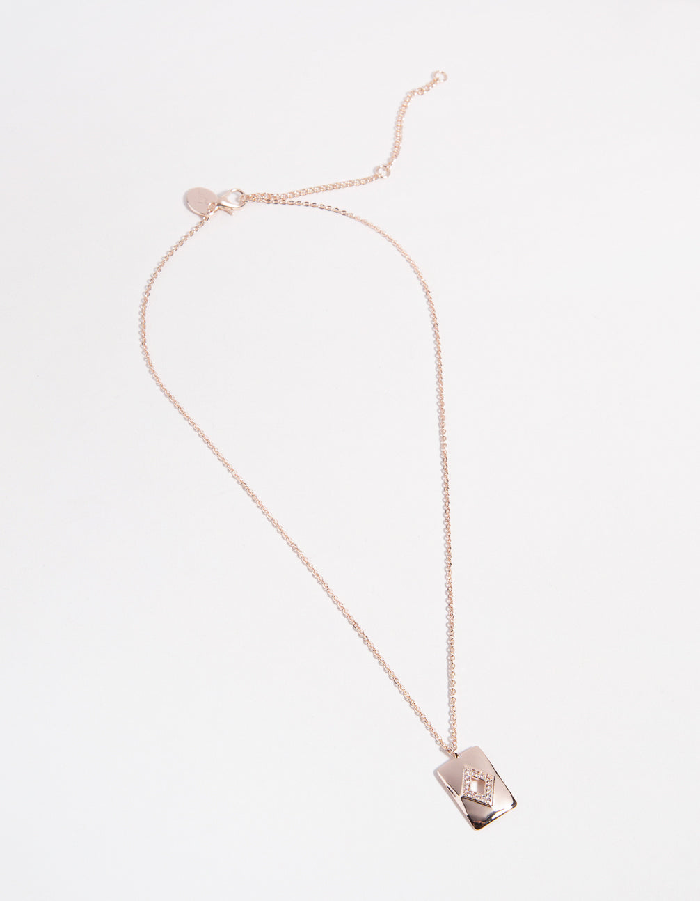 Rose Gold Plated Diamond Cutout Necklace