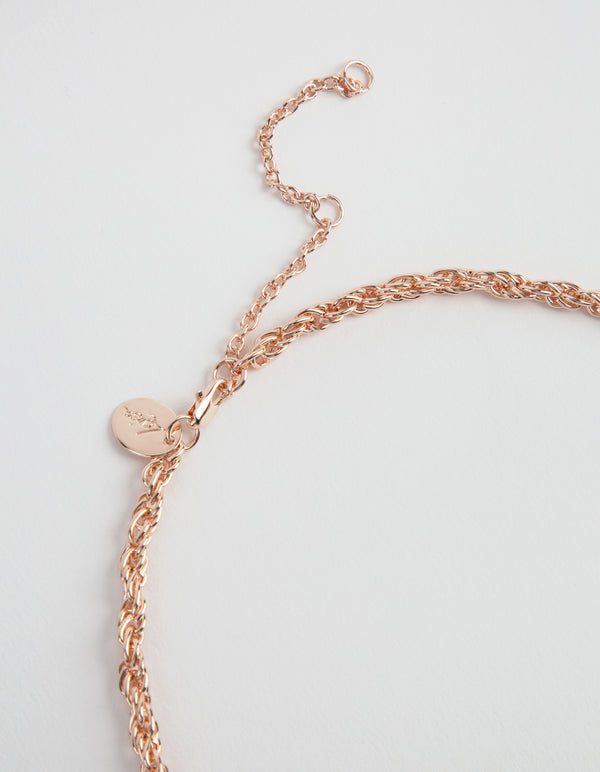 Rose Gold Thick Rope Chain Necklace