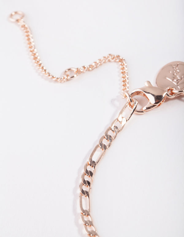 Rose Gold Thin Figaro Chain Bracelet