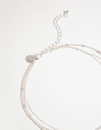 Silver Moon Charm 3-Layer Necklace - link has visual effect only