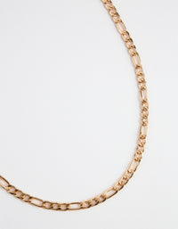 Gold 5mm Figaro Link Necklace - link has visual effect only
