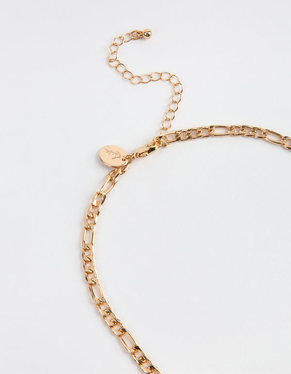 Gold 5mm Figaro Link Necklace