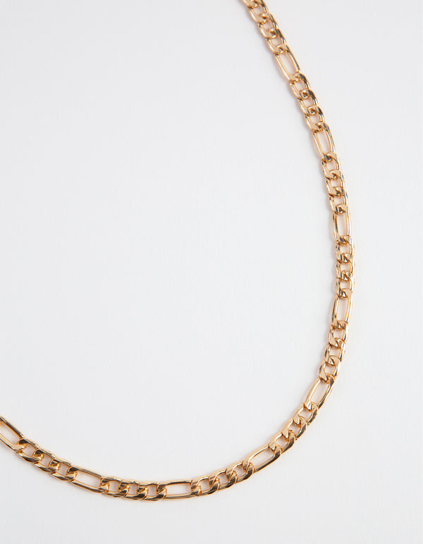 Gold 5mm Figaro Link Necklace