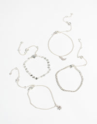 Silver 4-Pack Celestial Charm Bracelet - link has visual effect only