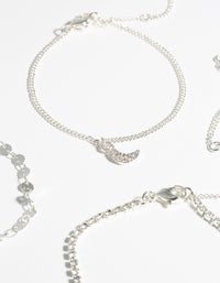 Silver 4-Pack Celestial Charm Bracelet - link has visual effect only