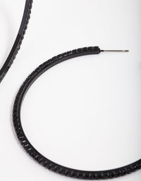 Matte Black Large Cup Chain Diamante Earrings - link has visual effect only