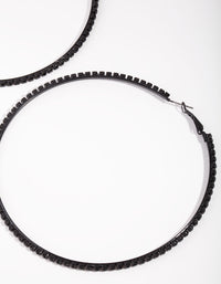Matte Large Diamante Hoop Earrings - link has visual effect only
