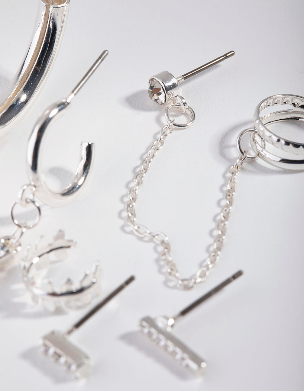 Silver Hoop & Diamante Pack Earring