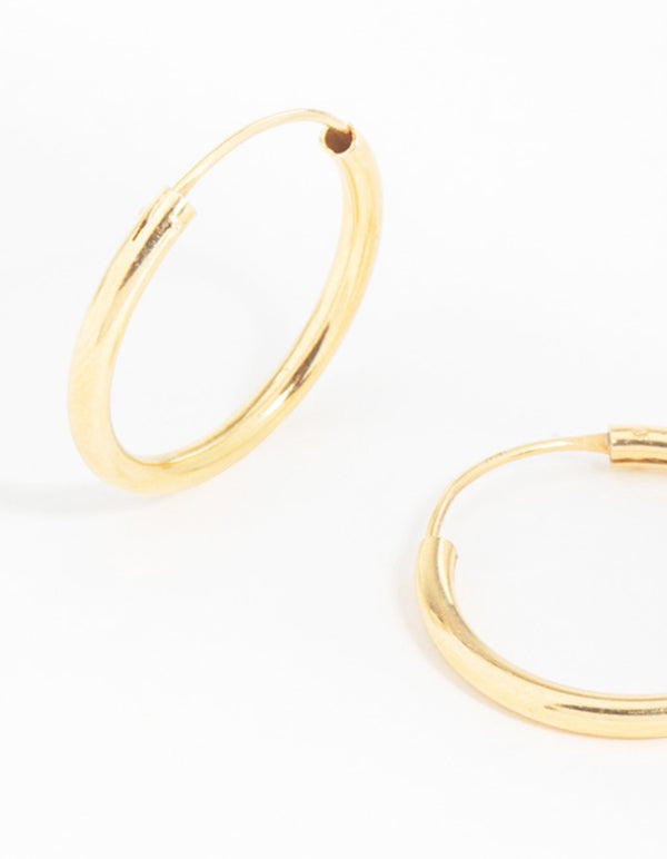 Gold Plated Sterling Silver 25mm Hoop Earrings