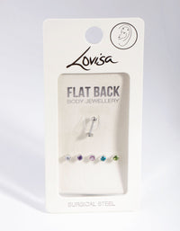 Surgical Steel Cubic Zircona Flower Flat Back 6-Pack - link has visual effect only