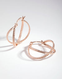 Rose Gold Stipple Double Hoop Earrings - link has visual effect only