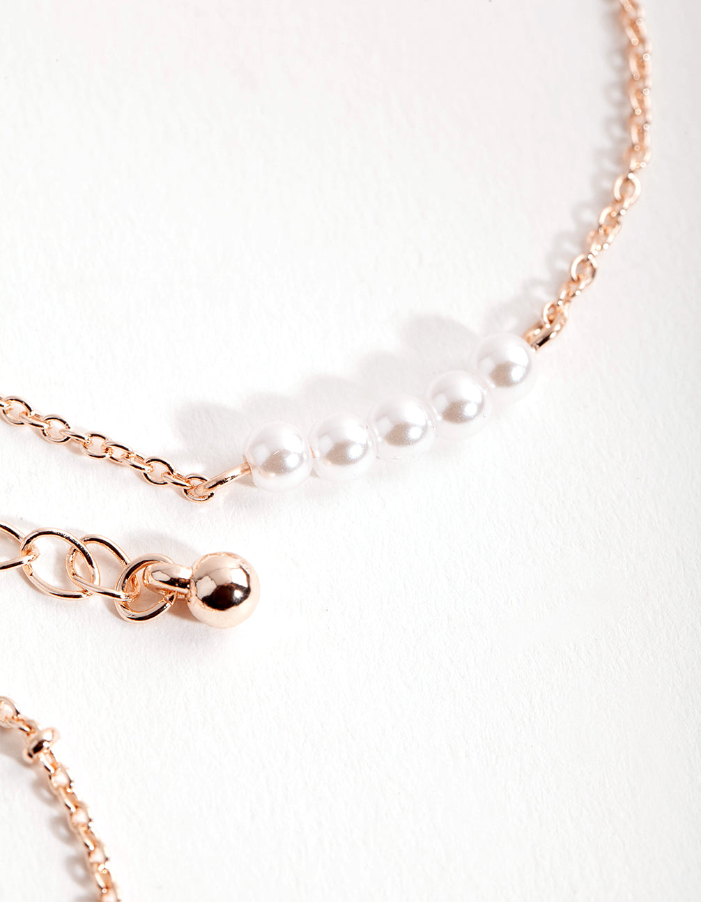 Rose Gold Dainty Pearl Bracelet Pack