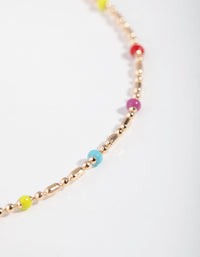 Gold Bright Bead Chain Anklet - link has visual effect only