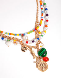 90s Rainbow Layered Necklace - link has visual effect only