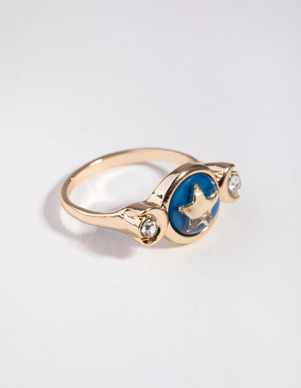 Gold Mood Star 3-Stone Ring