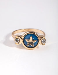 Gold Mood Star 3-Stone Ring - link has visual effect only