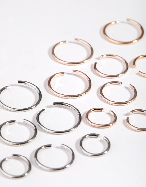 Mixed Metals Ball End Faux Ring Pack