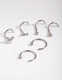 Surgical Steel Starry Diamante Nose Piercing 6-Pack - link has visual effect only