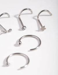 Surgical Steel Starry Diamante Nose Piercing 6-Pack - link has visual effect only