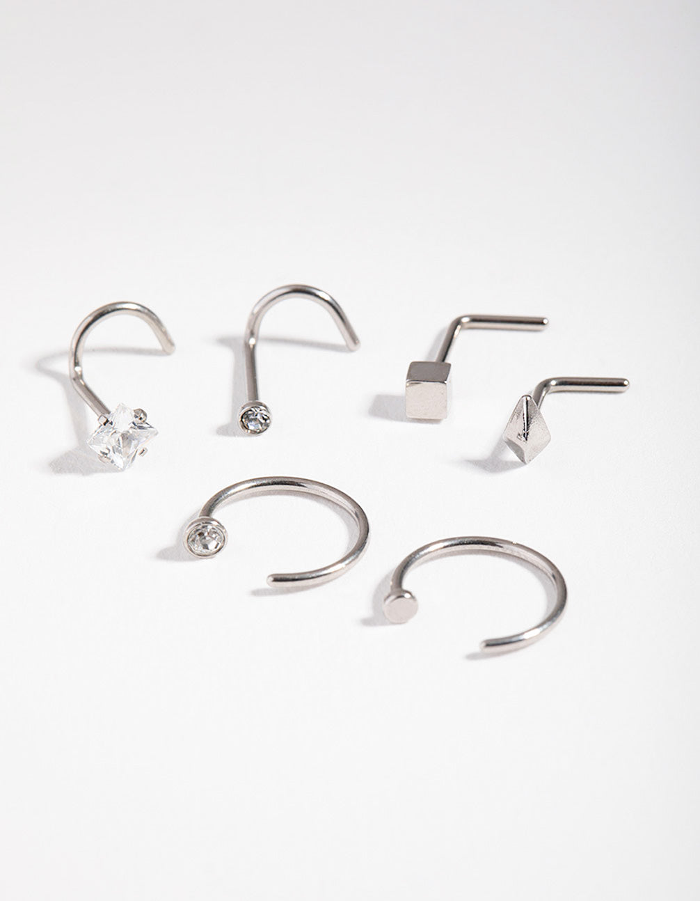 Surgical Steel Geometric Nose Ring 6-Pack