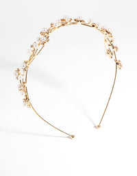 Gold Wire Pearl Crystal Headband - link has visual effect only