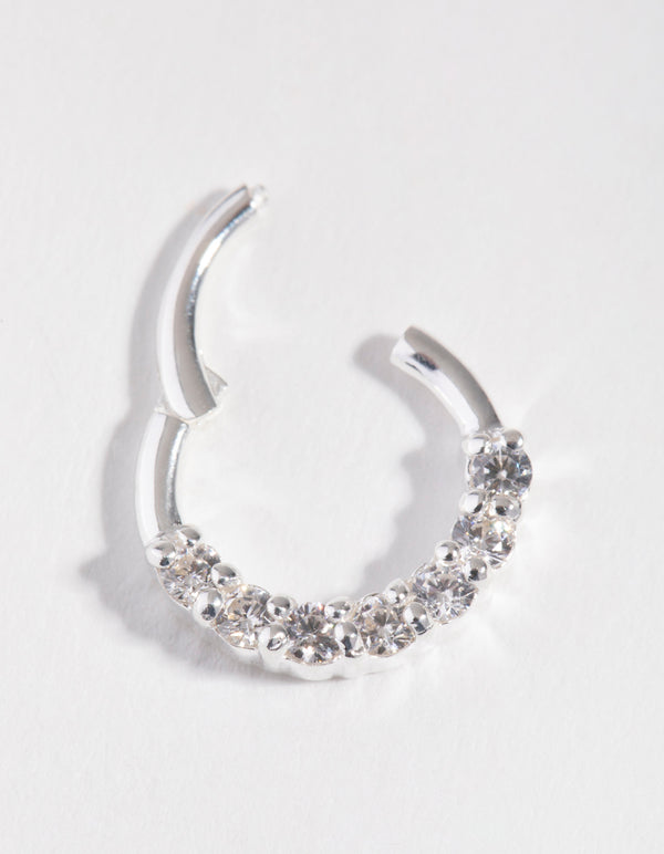 Sterling Silver Cubic Zirconia Clicker