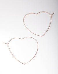 Rose Gold Heart Outline Hoop Earrings - link has visual effect only