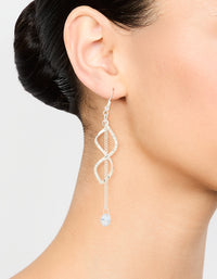 Silver Swirl Drop Earrings - link has visual effect only