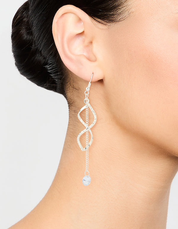 Silver Swirl Drop Earrings