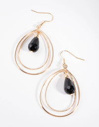 Gold Bead Centre Drop Earrings - link has visual effect only