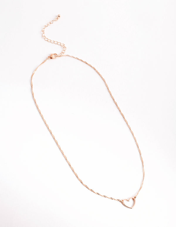 Rose Gold Open Heart Necklace