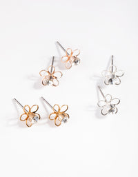 4mm Three Flower Pack Earring - link has visual effect only