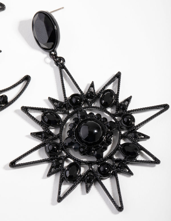 Matte Statement Star & Moon Earrings