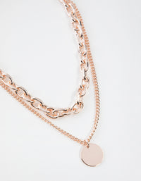 Rose Gold Mid Chain & Pendant Necklace - link has visual effect only