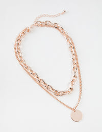 Rose Gold Mid Chain & Pendant Necklace - link has visual effect only