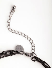 Matte Short Mini Padlock 3-Row Necklace - link has visual effect only