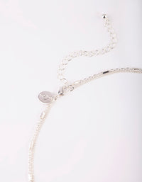 Silver Short Diamante Cross 2-Row Necklace - link has visual effect only