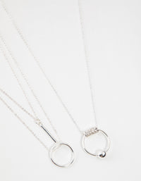 Silver 3-Row Necklace - link has visual effect only