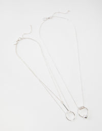 Silver 3-Row Necklace - link has visual effect only