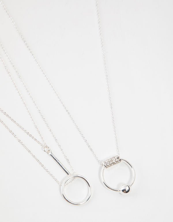 Silver 3-Row Necklace