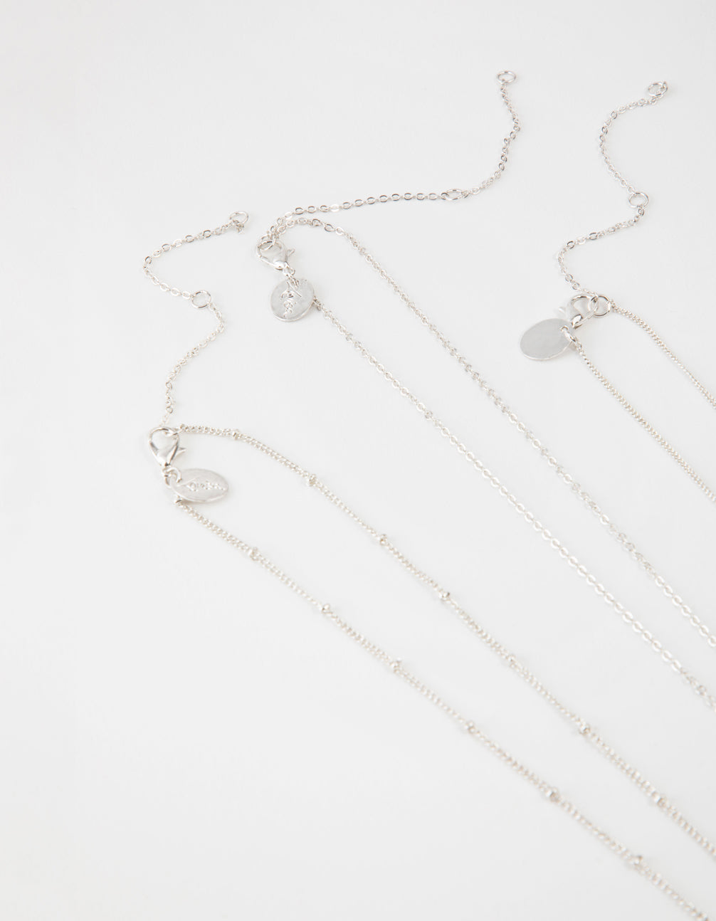 Antique Silver Mix Locket 3-Row Necklace
