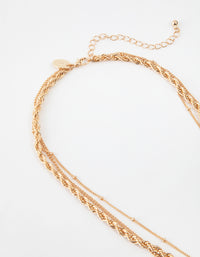 Gold Short 3-Row Sun Necklace - link has visual effect only